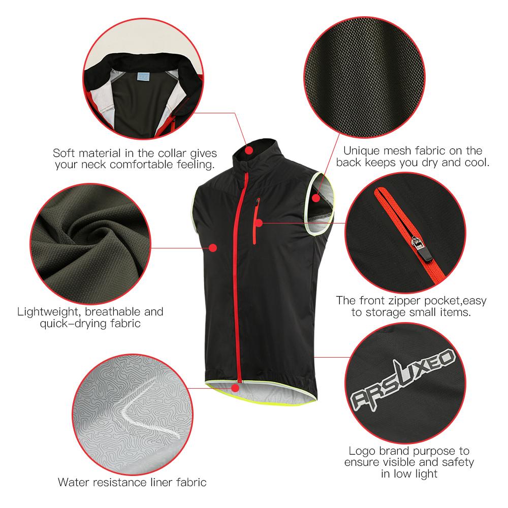 Áo ARSUXEO dành cho nam giới thiết kế không tay, có dây kéo