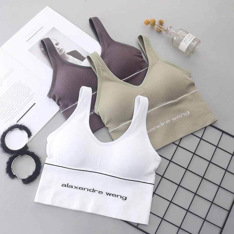 Áo Ngực, Áo Lót Bra Thể Thao Pink cao cấp Áo Kiểu Croptop Có Mút Nâng Ngực. Free size 40-55kg.
