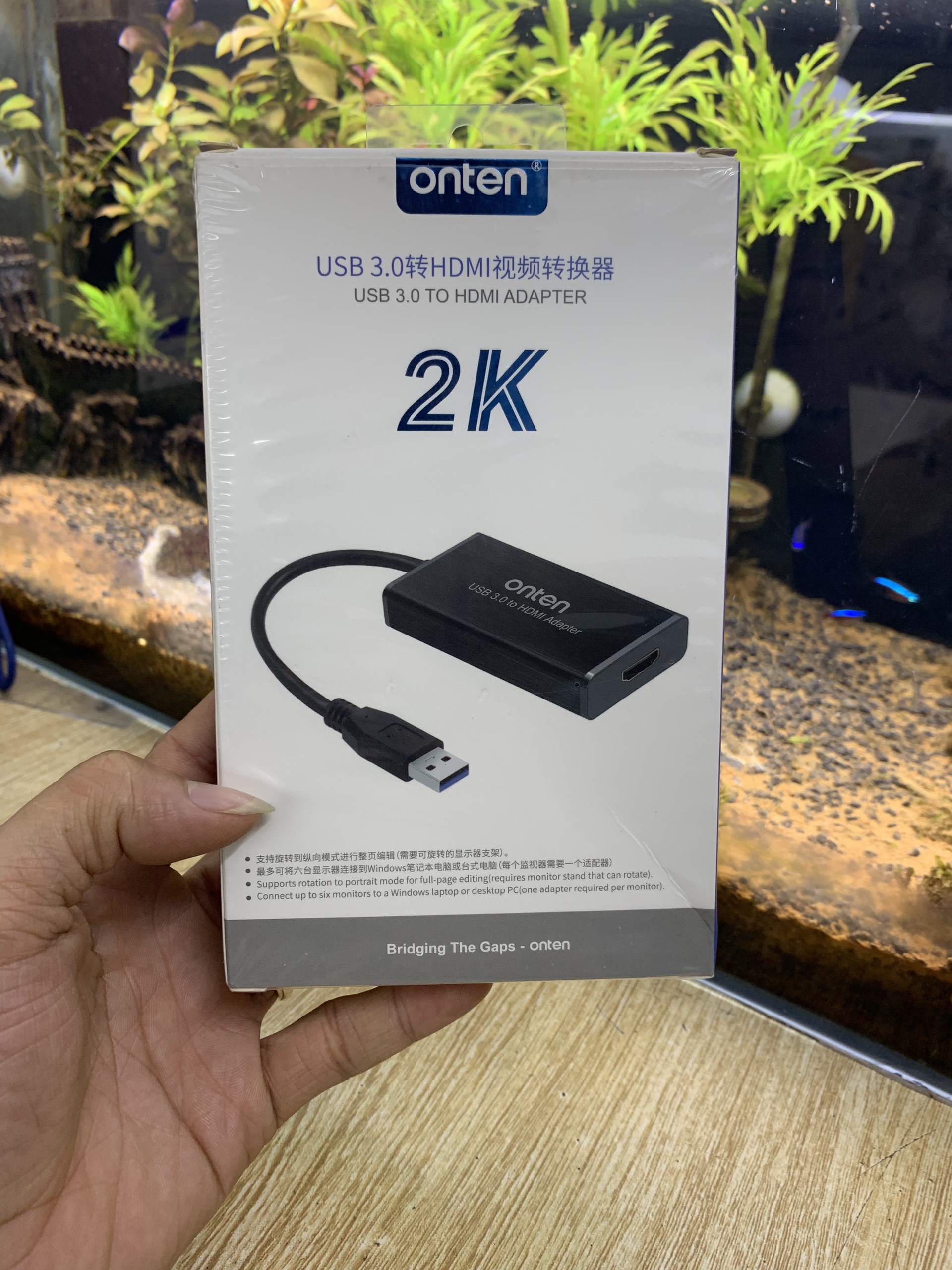 Cáp chuyển USB 3.0 to HDMI hỗ trợ Full HD 1080P Onten OTN-5202 (Onten 5202) - Hàng Chính Hãng