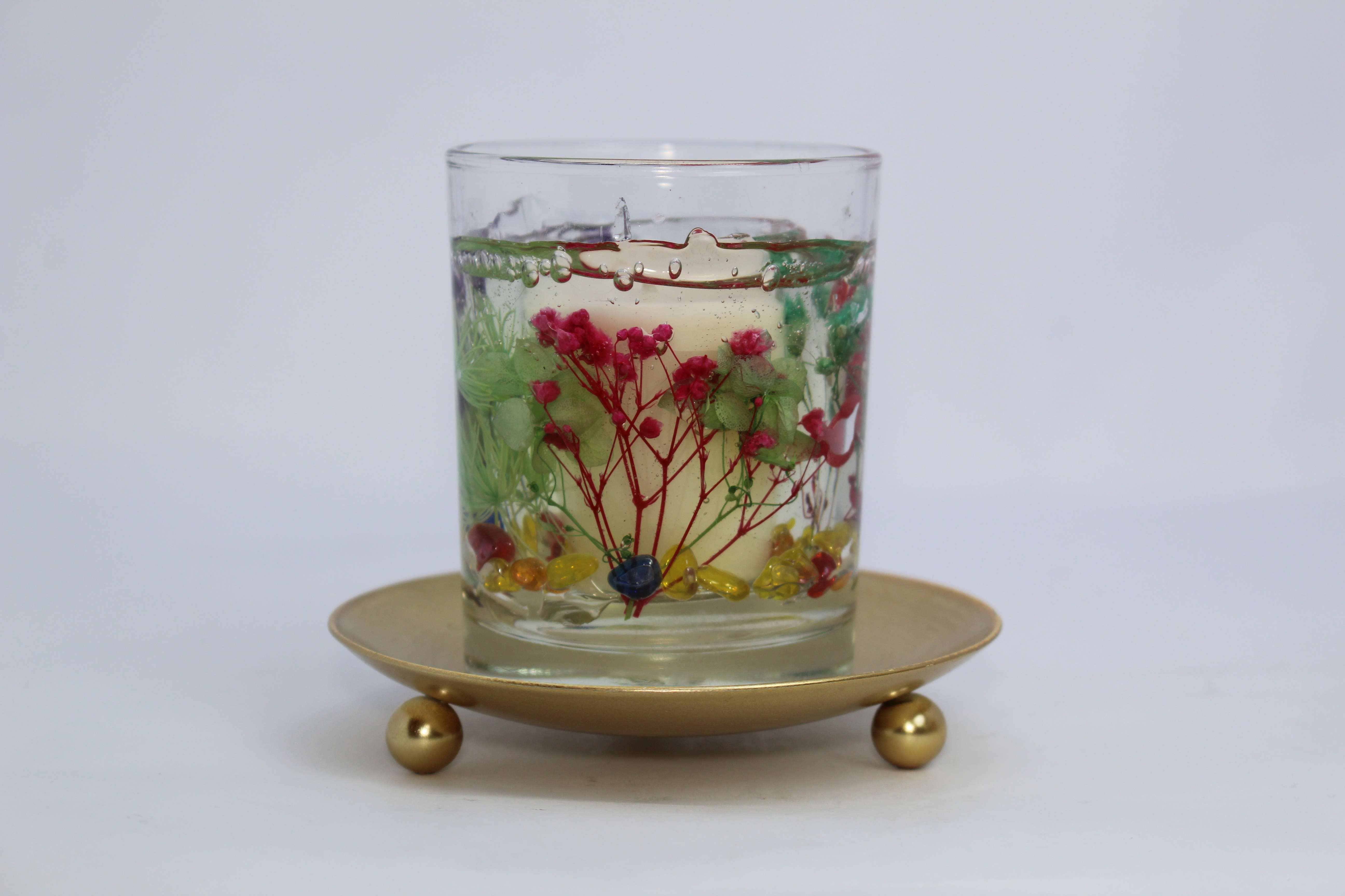 Nến Thơm Trang Trí Hoa Khô Gel Hương Hoa Hồng Chính Hãng R2D Nến Decor