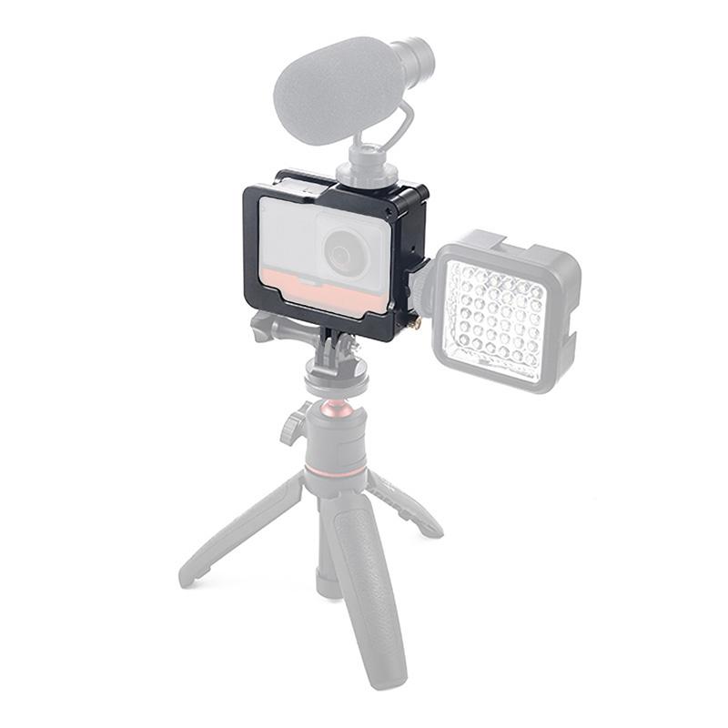 Khung toàn cảnh hợp kim nhôm cho insta 360 one r cage vlog tương thích với bộ điều hợp micrô