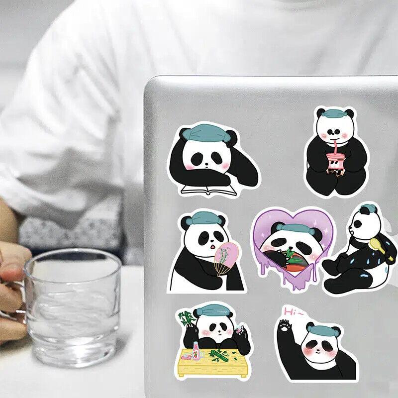 Sticker gấu trúc trang trí mũ bảo hiểm, đàn, guitar, ukulele, điện thoại, sổ tay, note book