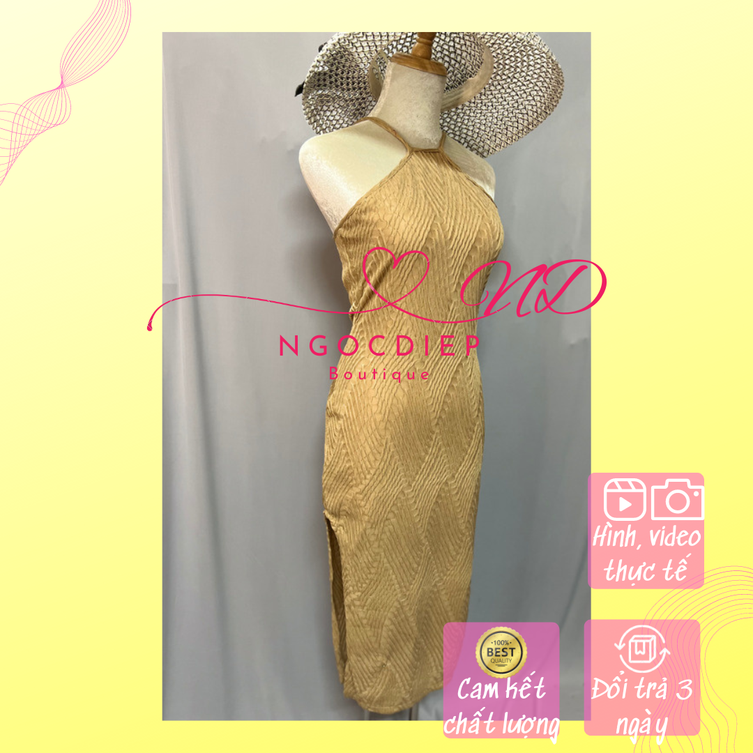 Đầm Cổ Yếm Ôm Body Siêu Tôn Dáng