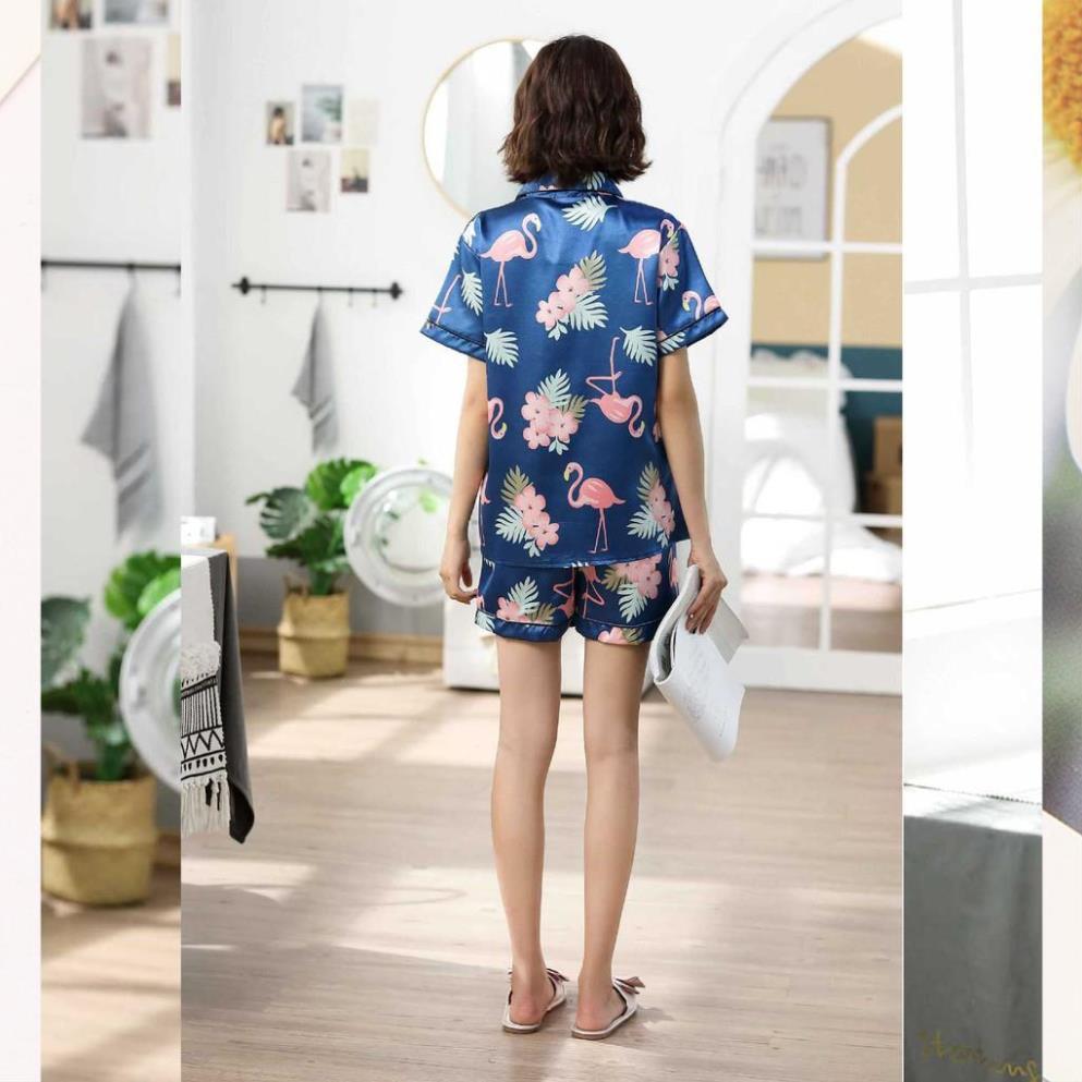 Đồ bộ đùi nữ - đồ ngủ tiểu thư, bộ lụa satin siêu đẹp B65
