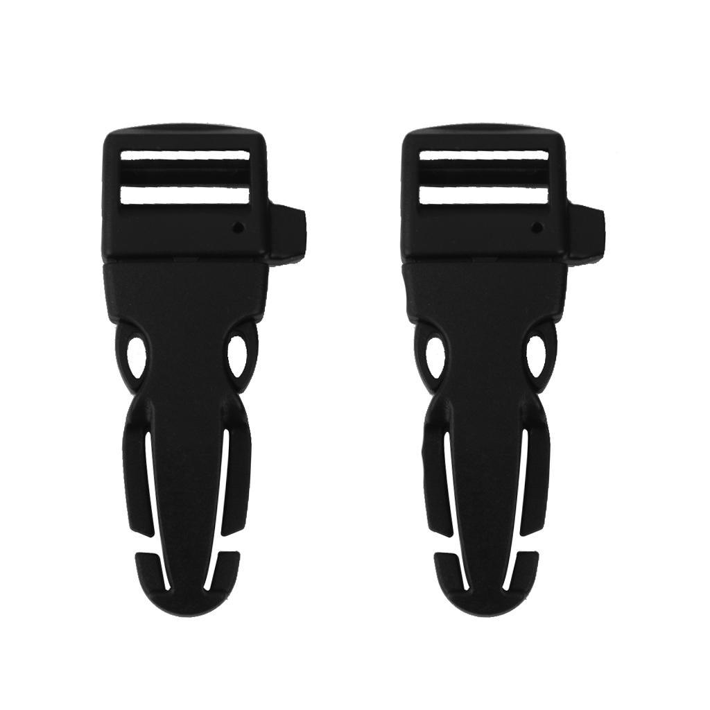 2pcs Plastic Backpack Chest Webbing Strap Adjuster Buckle with Whistle