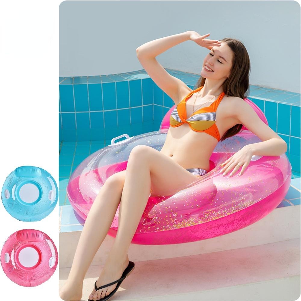 Phao Bơm Hơi Nổi Trên Mặt Nước Trong Mờ Có Tay Cầm Và Giá Đỡ Cho Người Lớn
