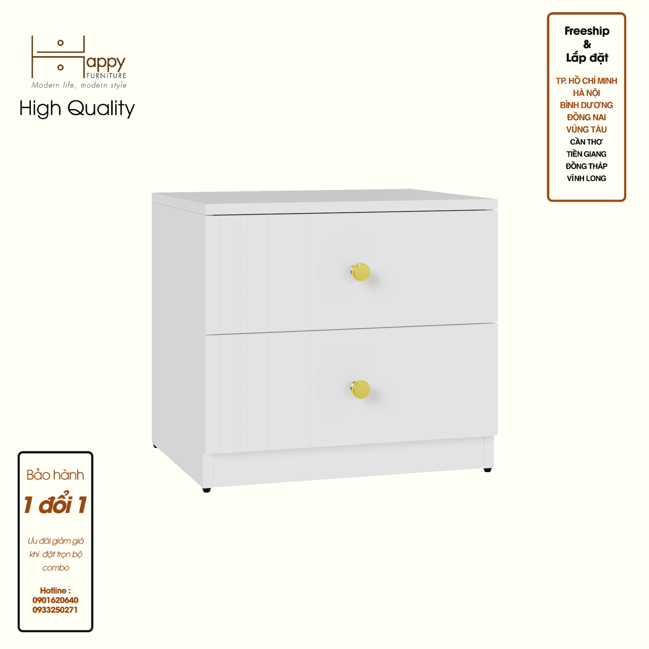 [Happy Home Furniture] JOVIE, Táp đầu giường 2 ngăn kéo, 50cm x 40cm x 45cm ( DxRxC), THK_149