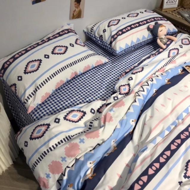 Set Cotton Living Hàng Nhập Khẩu Cao Cấp 4 Món Chú Vịt Thổ Cẩm