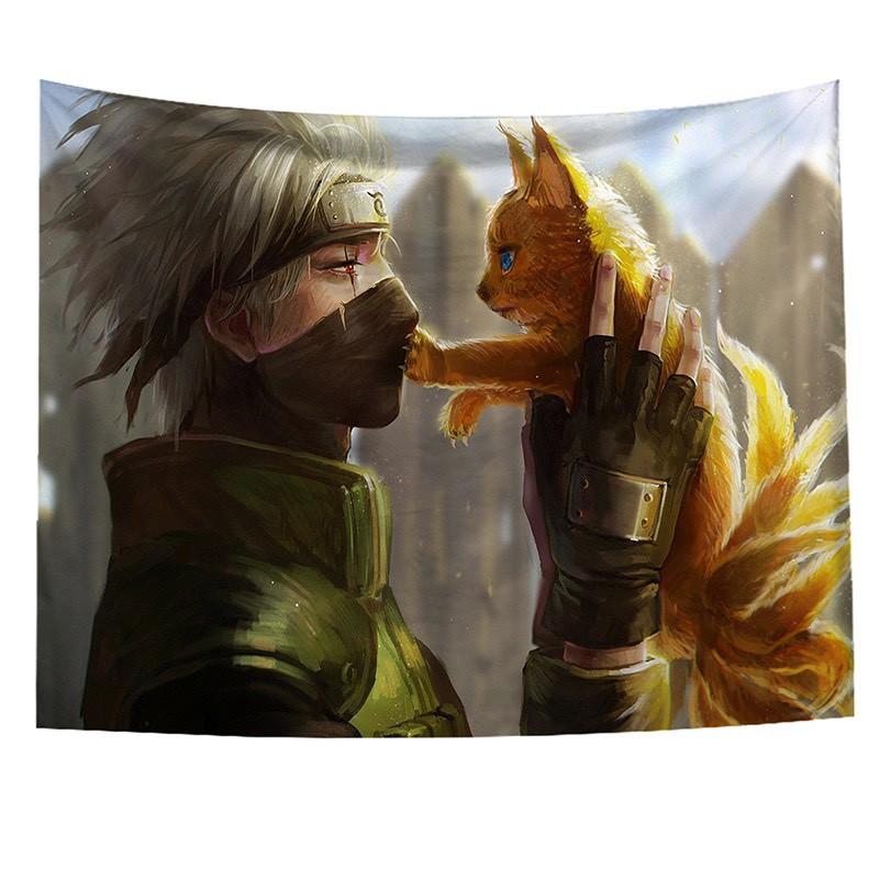 Tranh vải treo tường trang trí phòng, thảm decor hình naruto