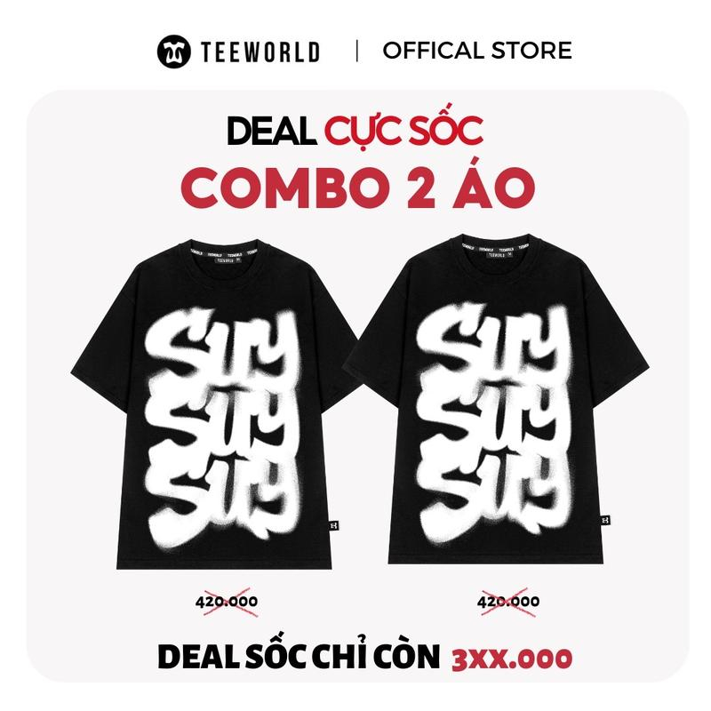 2 Áo Thun Local Brand Teeworld Suy T-shirt Nam Nữ Form Rộng Unisex Cùng Size