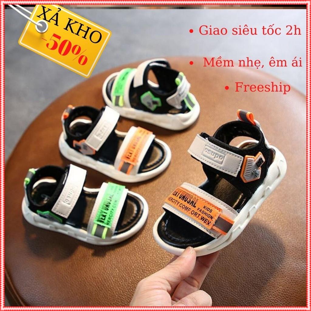 Sandal bé trai 2 - 12 tuổi quai hậu dép siêu nhẹ da mềm, đế êm chống trơn cao ấp xả kho giá rẻ