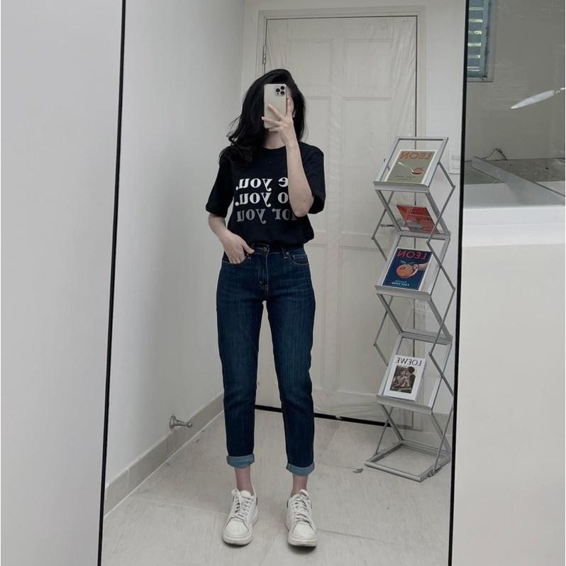 Quần Jean Nữ Baggy Trơn chất jean co giãn dày dặn phom quần chuẩn xịn phom 9 tấc
