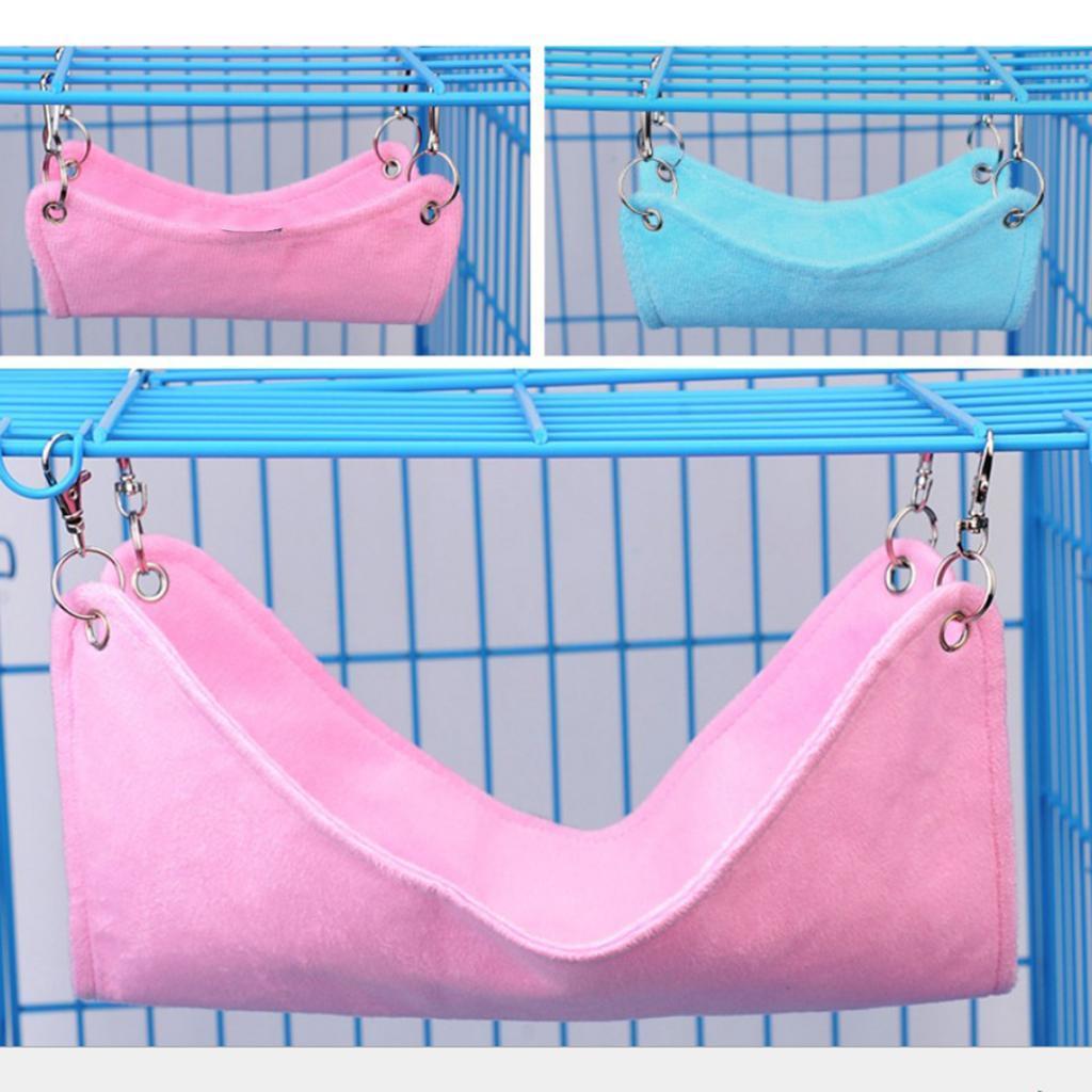 2X Small Hamster Hammock Cage Hanging Bed Nest for Birds Hamster Mice Blue-M