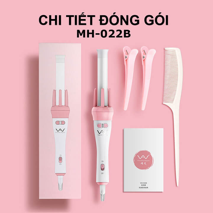 Máy uốn tóc xoăn tự động xoay 360 độ phủ gốm sứ trục 28mm, 3 mức chỉnh nhiệt an toàn