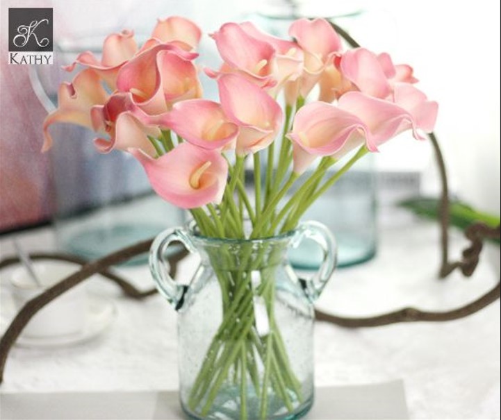 CALLA LILY Hoa lụa trang trí màu hồng 7212H