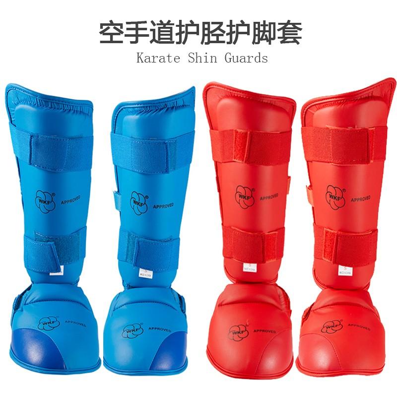 Karate đầu gối ấm hơn Taekwondo Shin Guard Găng tay Boxing Shank Foot Protector Men Sports SOCKS KIDE Color: Blue Size: XL
