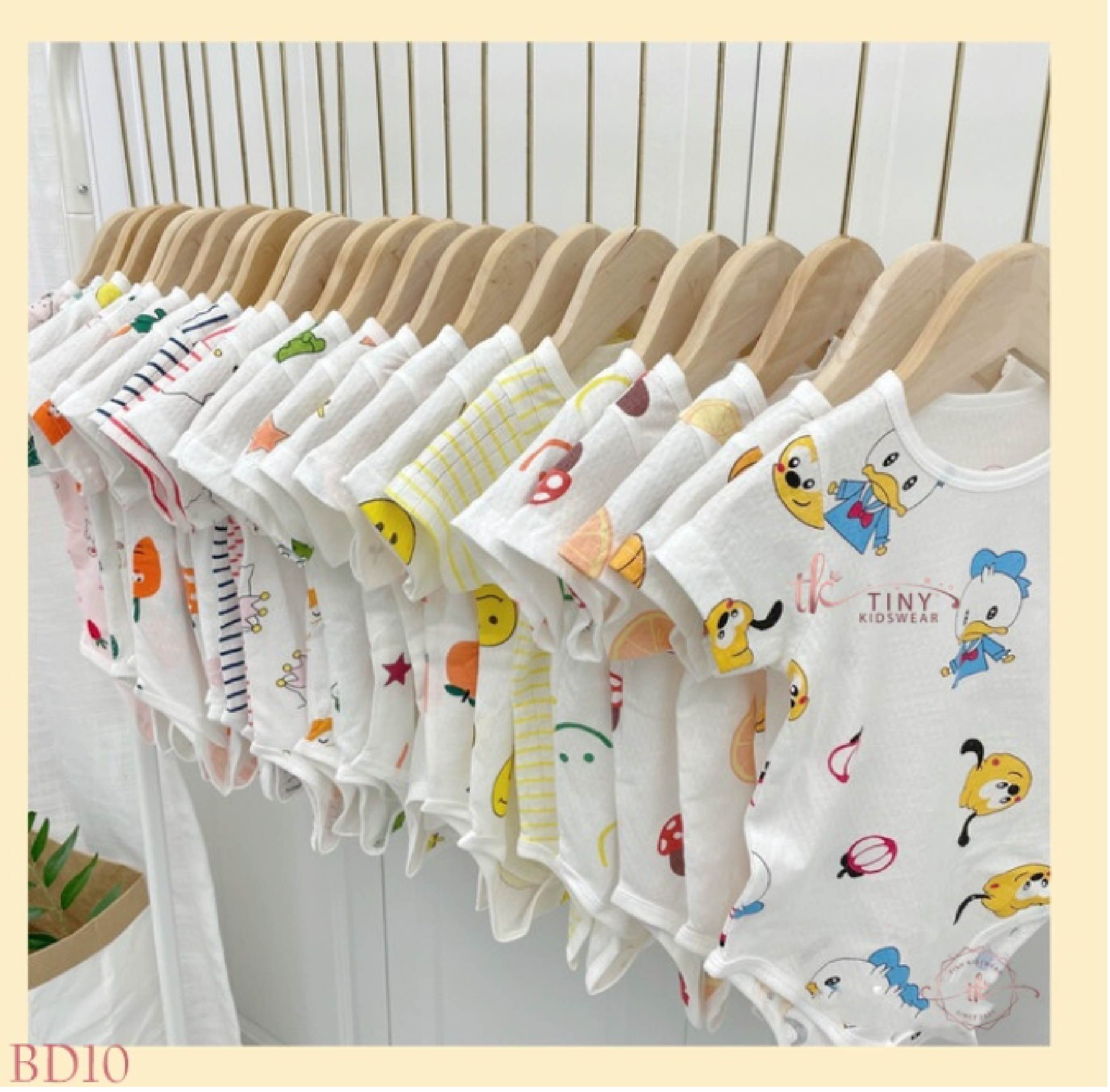 Bộ body chip liền thân cotton thông hơi hoạt hình cho bé từ 3-11kg