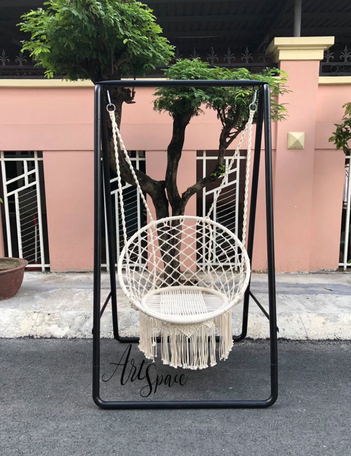 Xích đu Macrame Handmade - Đáy đan nong mốt - Không kèm theo khung