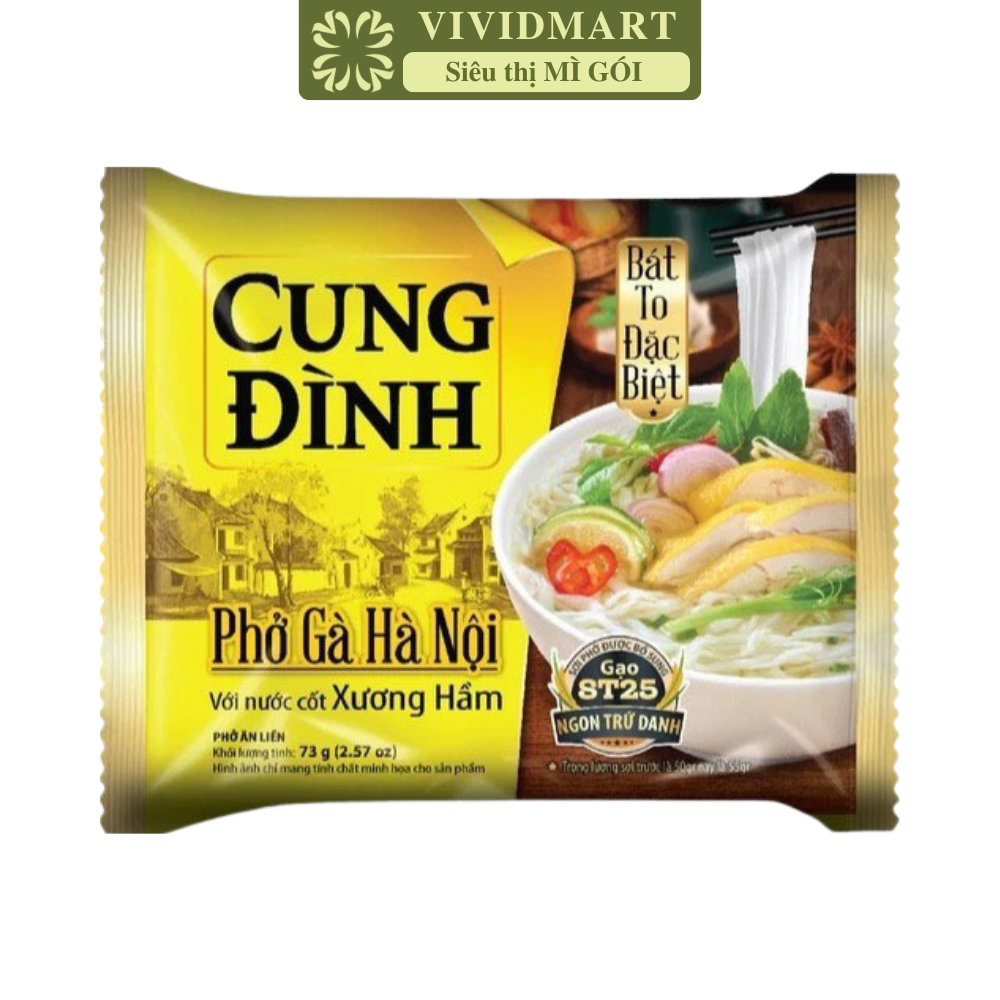 AFOTECH - Phở Cung Đình hương vị Phở gà Hà Nội, Phở gà Cung Đình, Phở gà Hà Nội Cung Đình ăn liền (68g/gói)