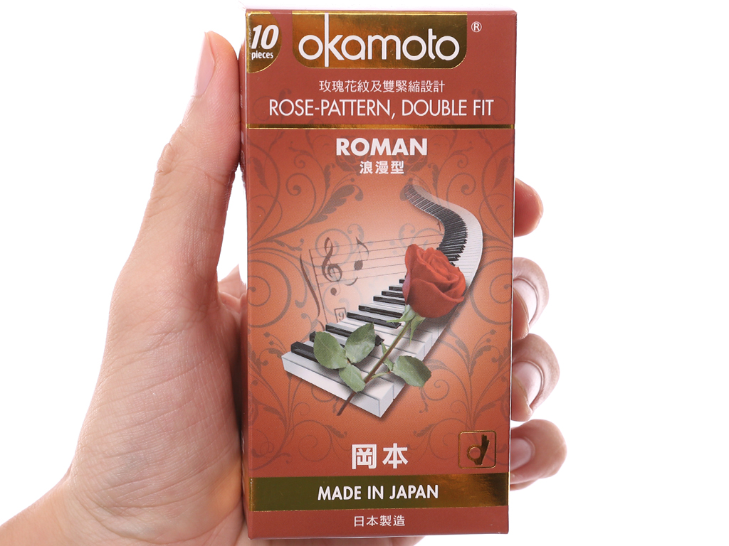 Bao Cao Su Có Gai Okamoto Roman Nhật Bản - Hình Hoa Hồng - Tặng Kèm Bcs gai Sagami - Che Tên Sản Phẩm