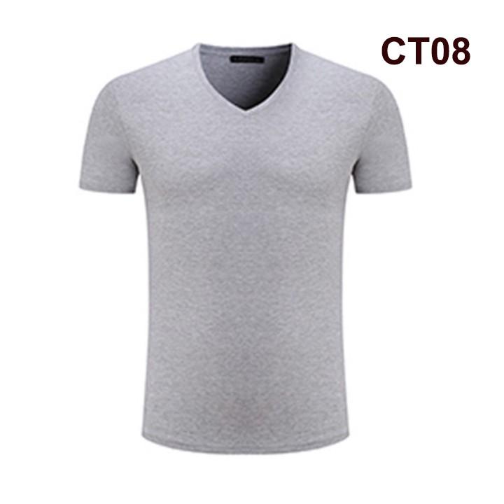 ️Xả Kho️ Áo thun nam tay ngắn cổ tim vải cotton mềm mịn Nhiều màu dáng body thời trang