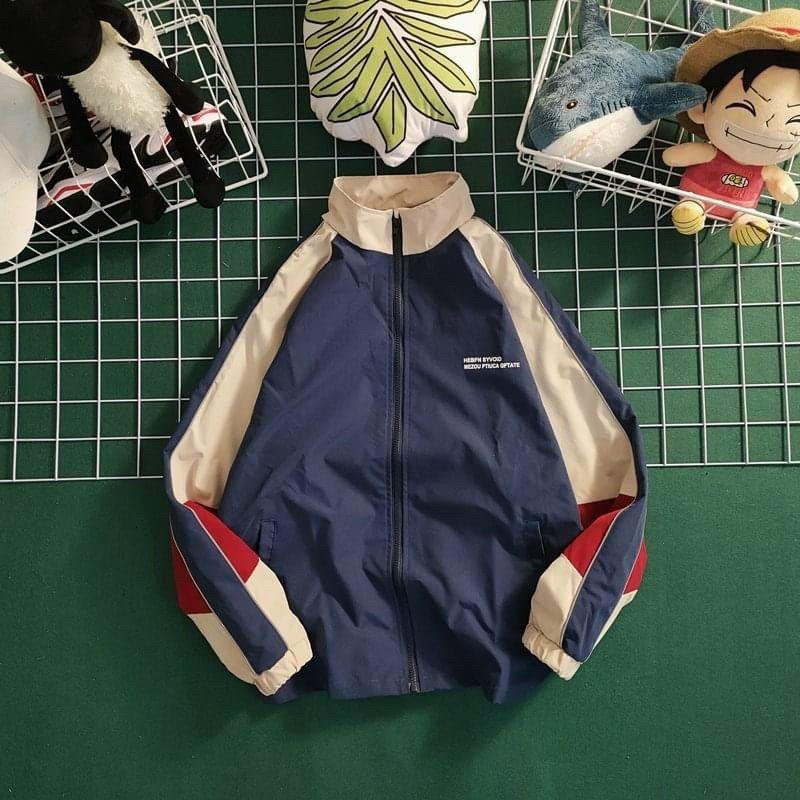 Áo Khoác Dù 2 lớp,Áo dù bomber thể thao phối sọc màu in chữ nổi unisex nam nữ Form Rộng kiểu jacker Phong Cách Ulzzang