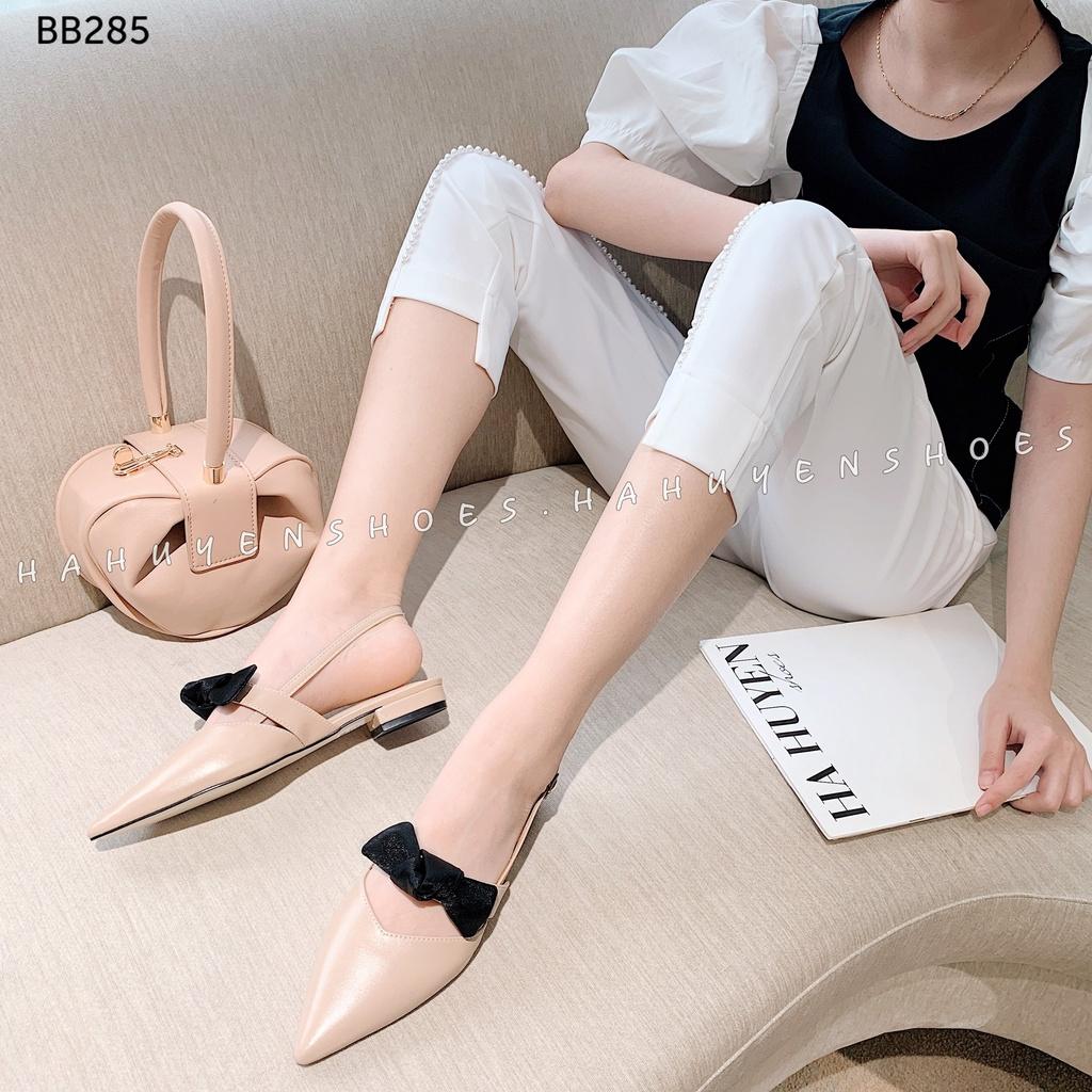 Giày búp bê nữ Hà Huyền Shoes thắt nơ mũi nhọn quai hậu sành điệu - BB285