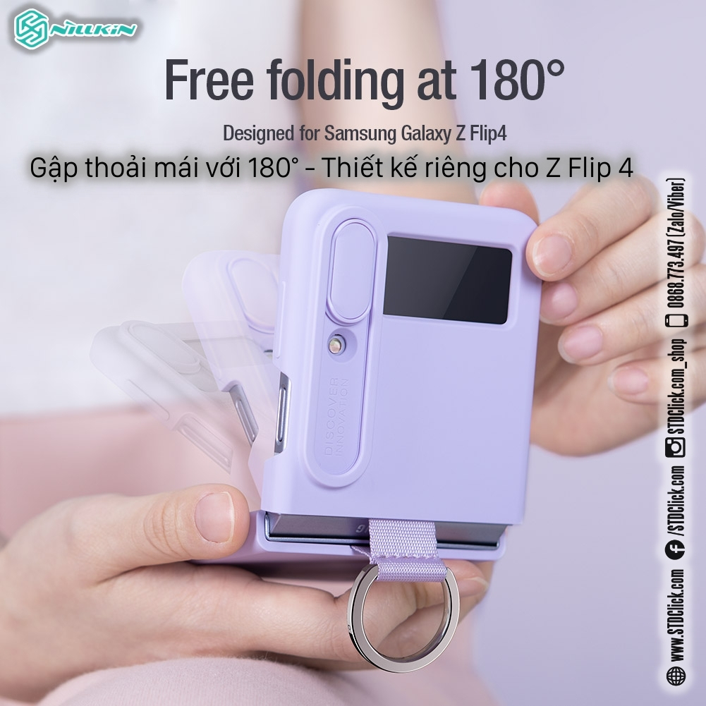 ỐP LƯNG DÀNH CHO ĐIỆN THOẠI SAMSUNG GALAXY Z FLIP 4 5G NILLKIN CAMSHIELD SILKY SILICON BẢO VỆ CAMERA