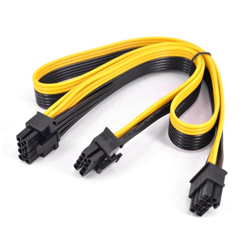 Dây Cáp Nguồn PCI-e 8Pin Sang 2 Cổng 6 + 2 Pin 6 + 2 Pin male Đến 8 Pin male Cho Silverstone PSU