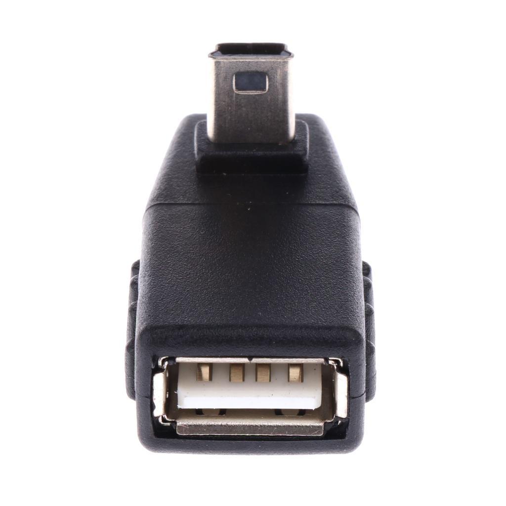 90 Degree Up Down Right Angle Mini USB 2.0 Male to Female OTG Adapter Plug and play