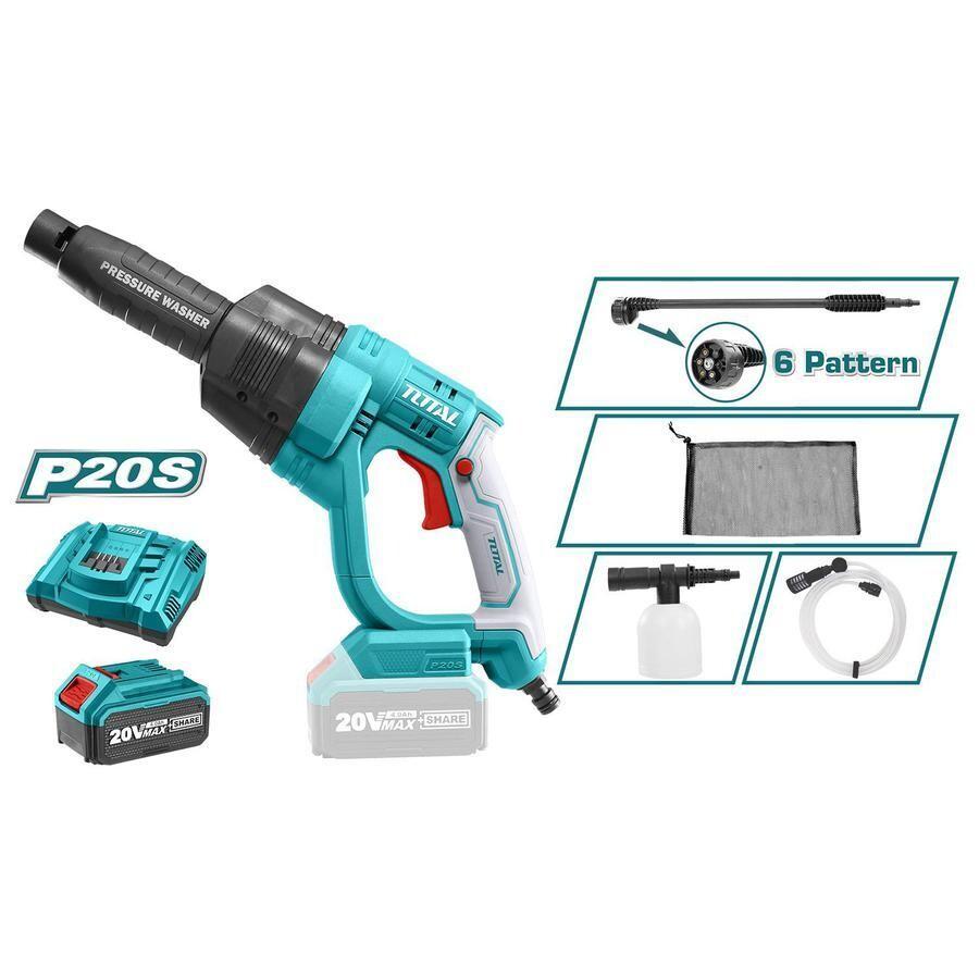 MÁY XỊT RỬA ÁP LỰC DÙNG PIN 20V/4.0AH TOTAL TPWLI20084 - HÀNG CHÍNH HÃNG