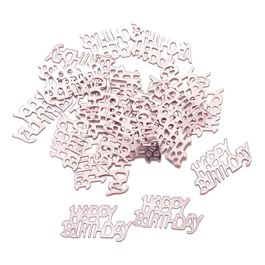30G Rose Gold Happy Birthday Letters Confetti Sprinkles Sequin DIY Arts Crafts