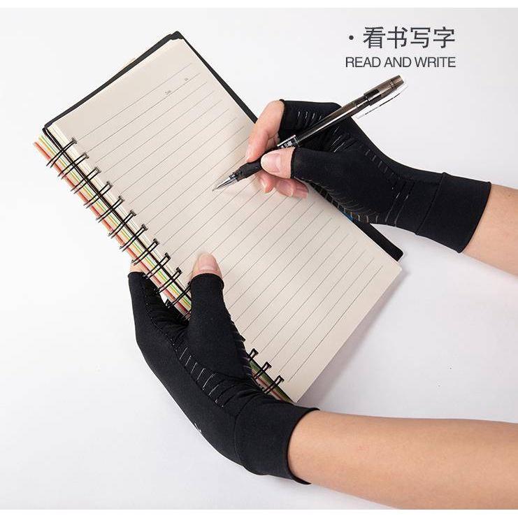 Găng Tay Hở Ngón Bằng Sợi Đồng Và Silicone Chống Trượt Dành Cho Người Đi Xe Đạp