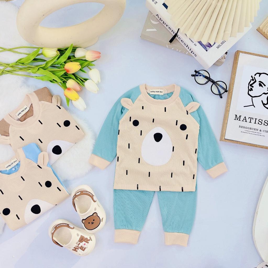 (MS50)Bộ dài tay len tăm phối màu tai thỏ ấm áp cực xinh cho bé trai/bé gái