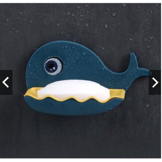 Khay đựng xà bông dán tường hình cá voi 4 màu dễ thương