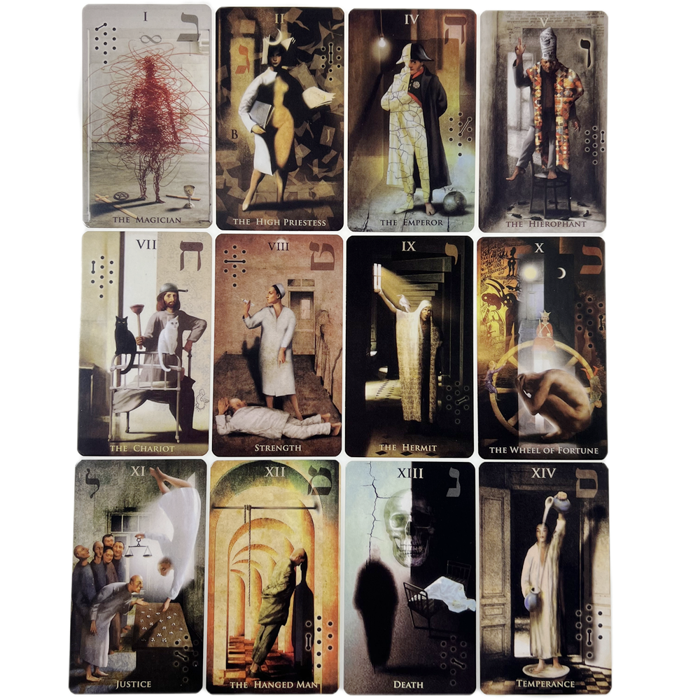 [Mạ Cạnh] Bộ Bài Madhouse Tarot Hộp Thiếc Mạ Cạnh Vàng 78 Lá 98x58 Mm Đá Thanh Tẩy