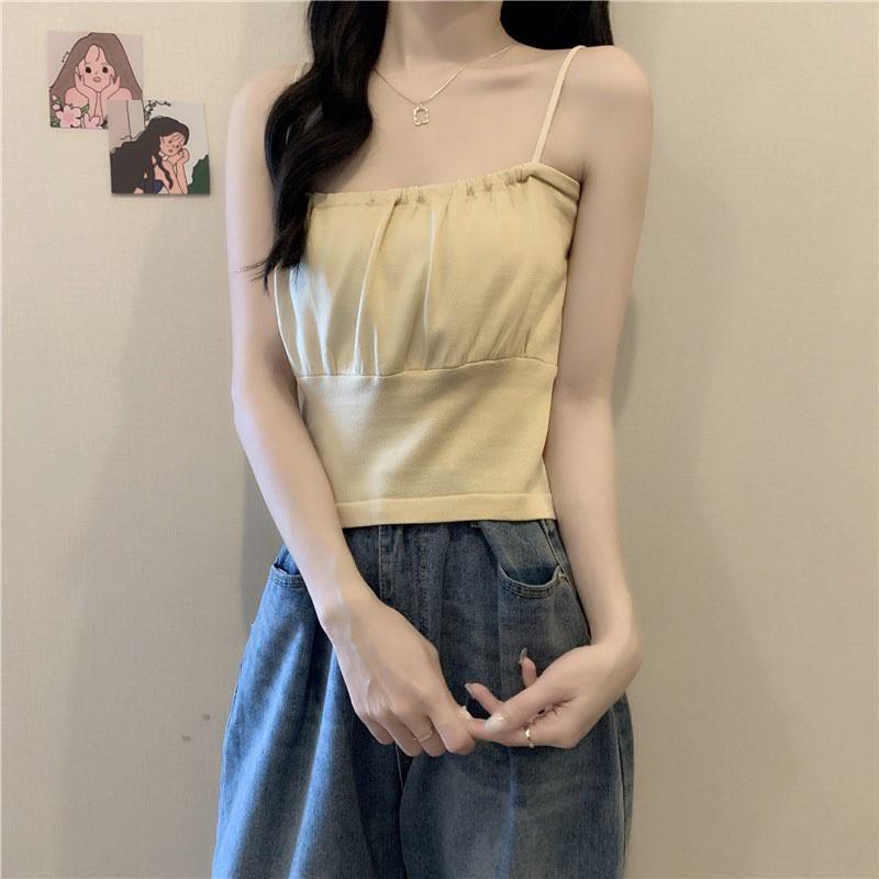 Áo hai dây SuzaHouse nữ N01 dáng ôm, áo 2 dây nữ croptop đẹp vải cotton co dãn 4 chiều có đệm ngực