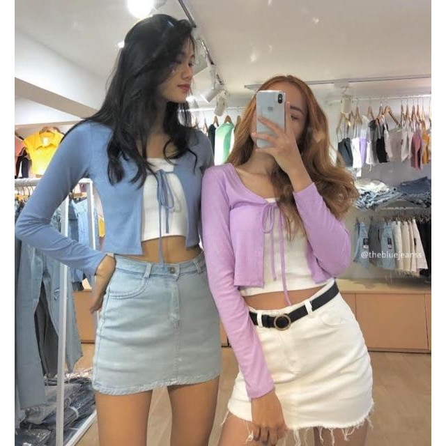 Combo Áo crop top dài tay kèm Áo Ống