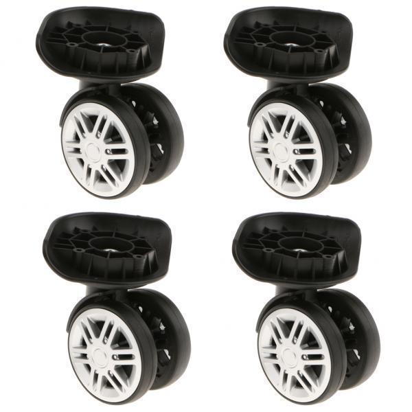 3x 4 Pieces Replacement Travel Luggage / Trolley Case Universal Swivel Casters Dual Roller Bearing Wheels for DIY / Repair - Black