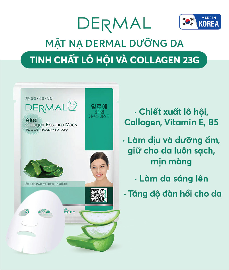 Set 2 Mặt nạ dưỡng da tinh chất lô hội Dermal
