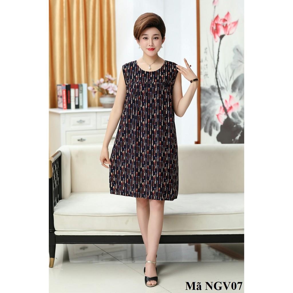 Váy, đầm ngủ mặc nhà cho người trung niên quà tặng cho mẹ yêu ngày hè
