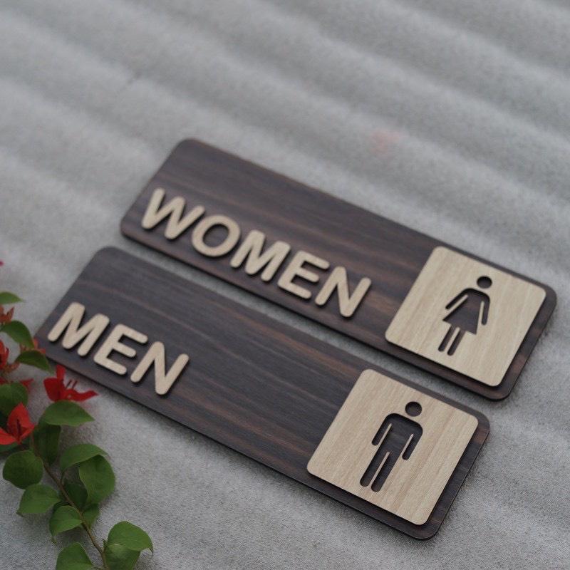 BẢNG GỖ WC TREO TƯỜNG NHÀ VỆ SINH CÓ 2 LỚP