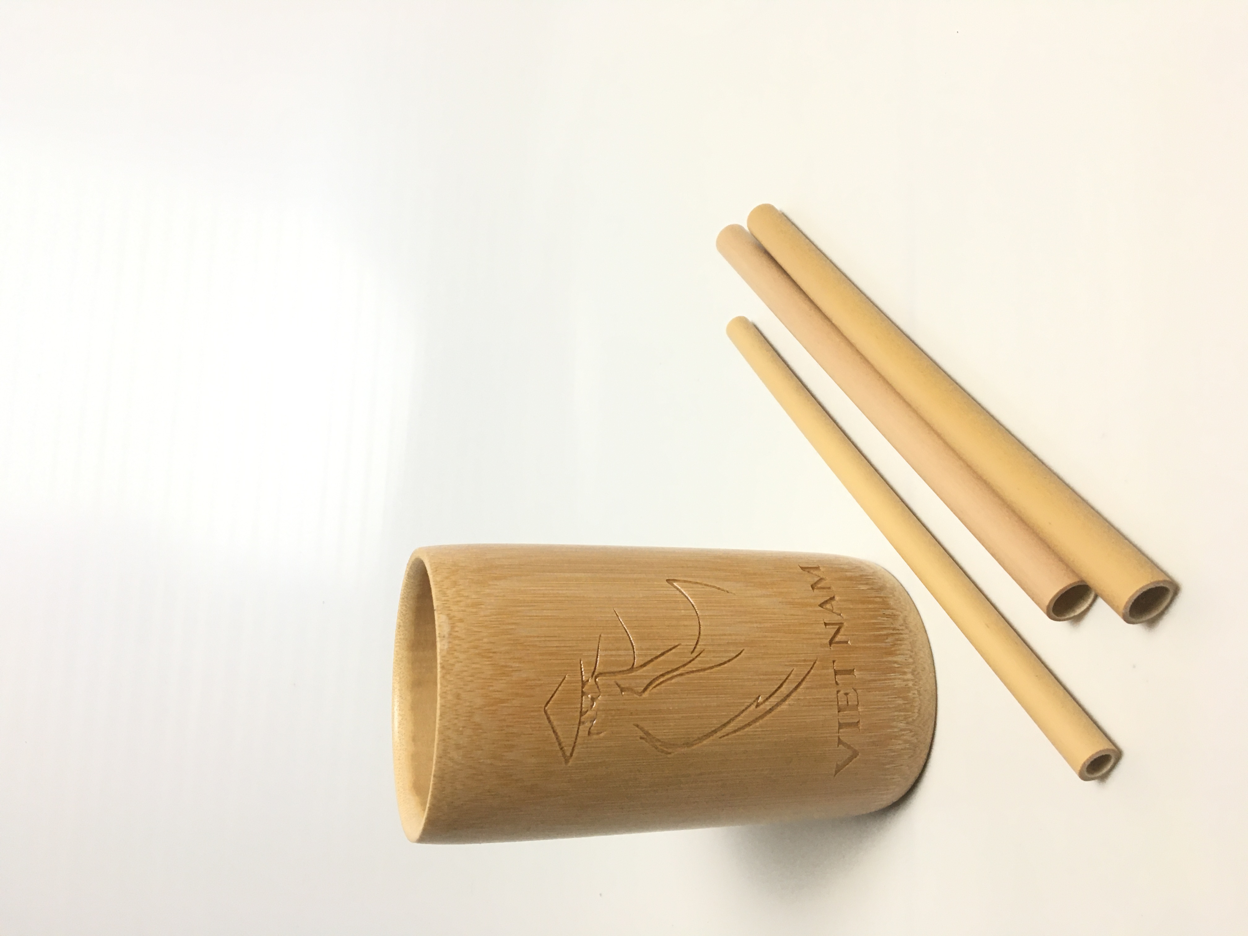 Combo cốc tre, ống hút tre