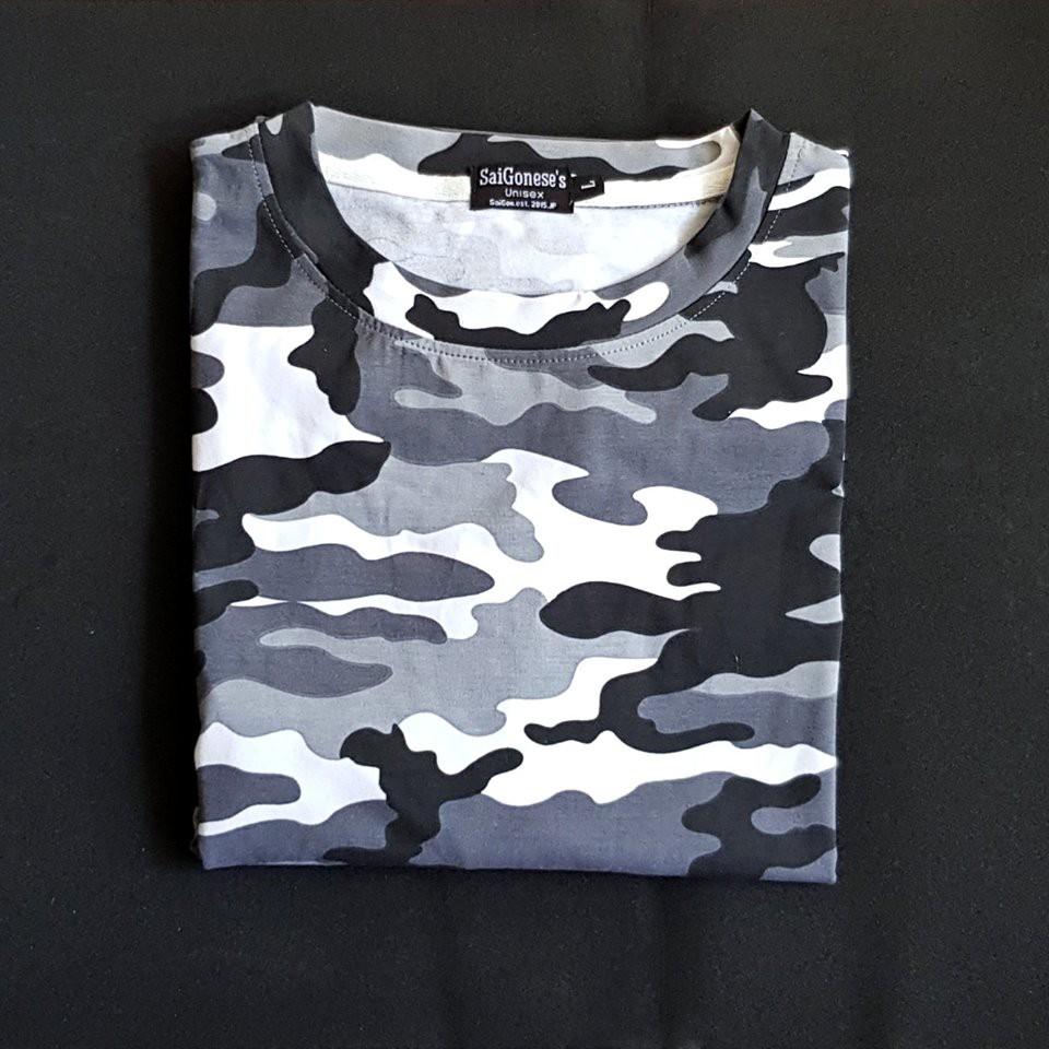 Áo Thun Camo Rằn Ri Nam Nữ Unisex Chất Cotton