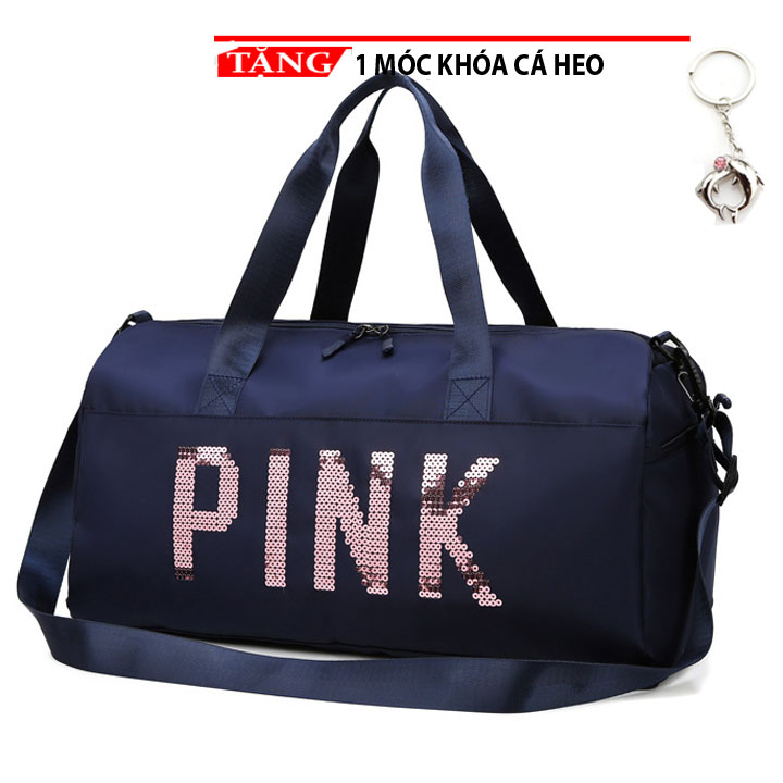 Túi xách du lịch thể thao thời trang Pink VNV2  siêu đẹp có ngăn đựng giày cao cấp  TẶNG MÓC KHÓA CÁ HEO CAO CẤP