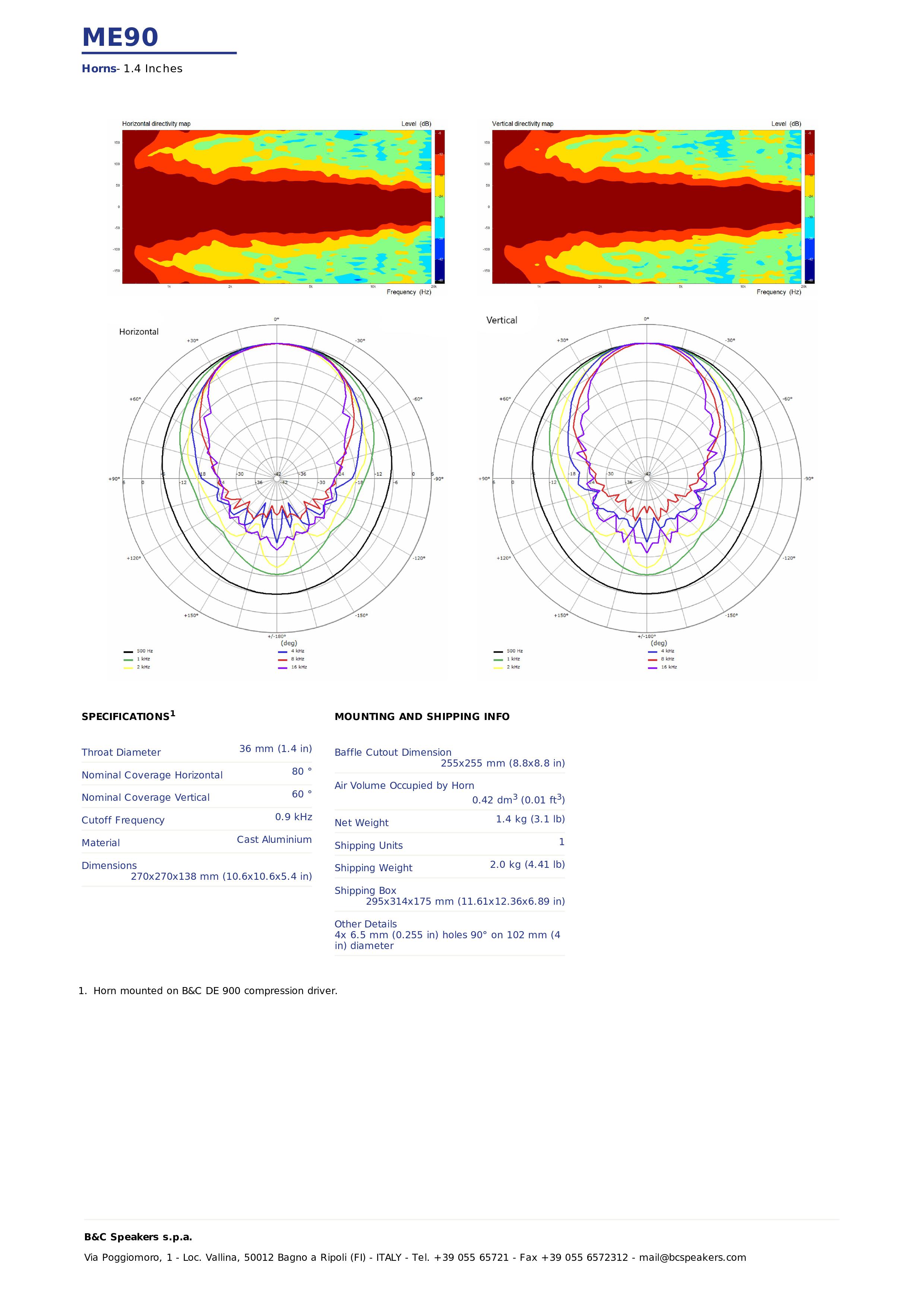 HỌNG LOA TREBLE B&C SPEAKERS ME90 – Hàng Chính Hãng