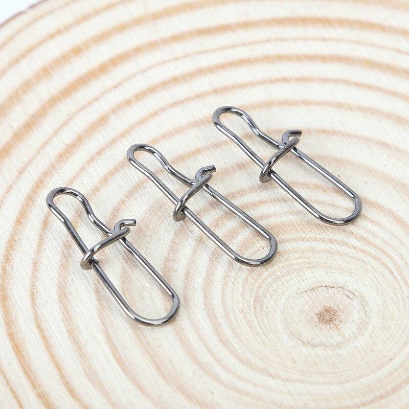 100pcs 000-6# Fishing Nice Hooked Snap Pin Fast Clip 304 Stainless Steel Fishing Barrel Swivel Lure Connector Accessories