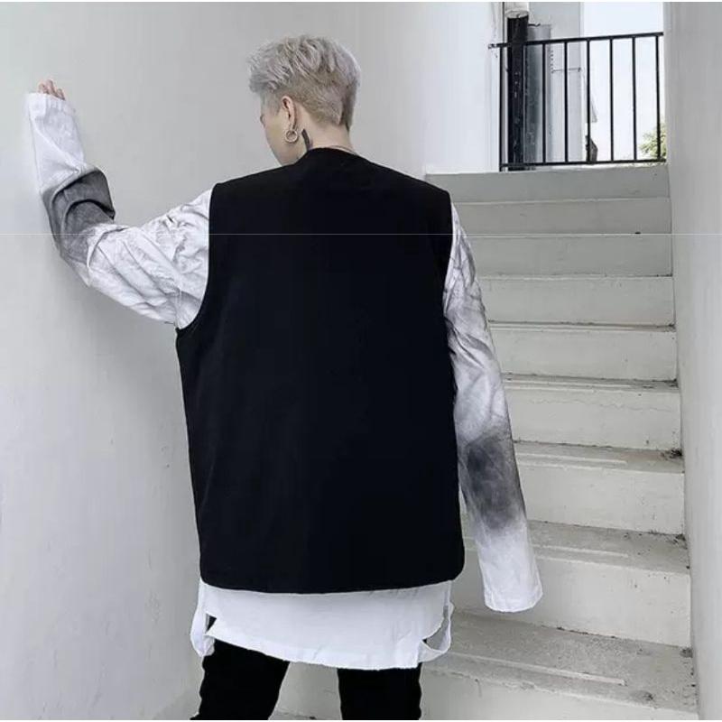 Áo thun dài tay streerwear đánh rách, dày dặn, mềm mịn, nam nữ mặc được unisex ulzzang - ẢNH THẬT