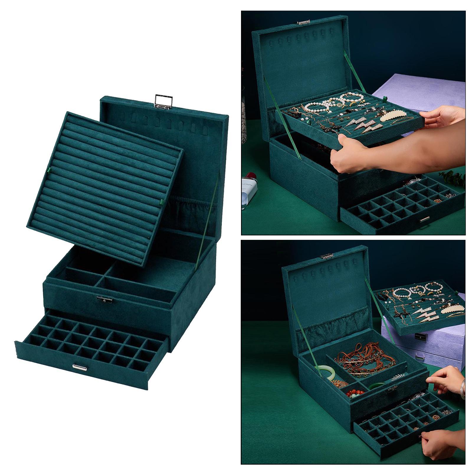 Jewelry Box Watch Case Organizer Jewelry Drawer Display Box Earrings Storage