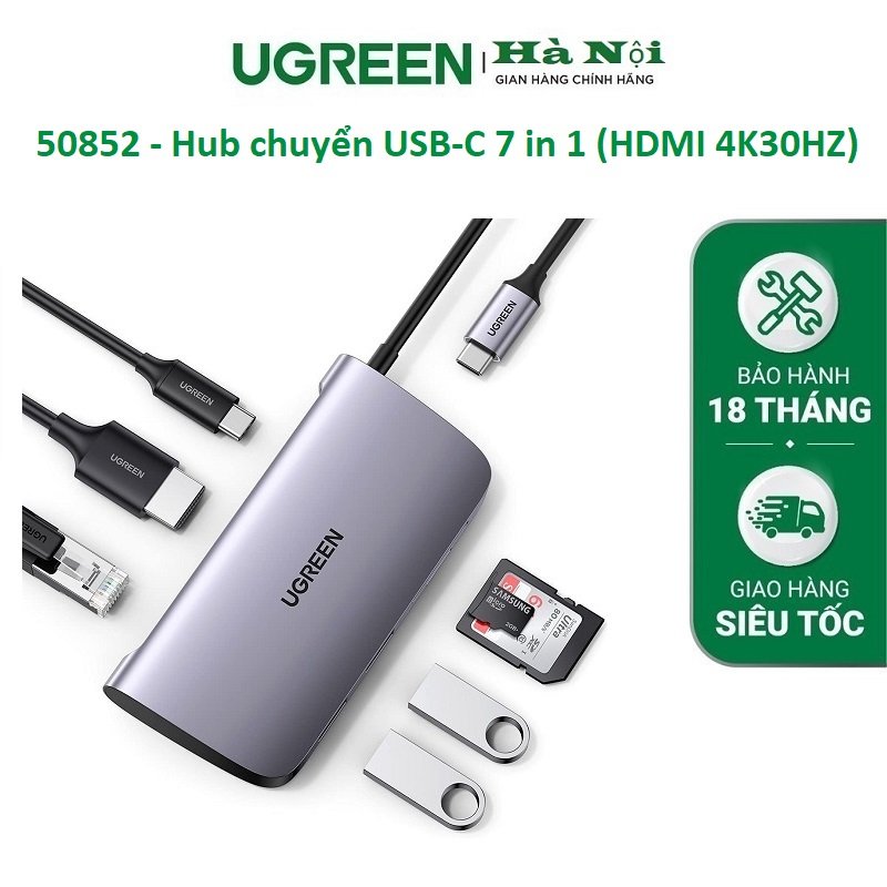 Bộ chuyển đổi đa năng UGREEN CM121 CM212 CM417 cho các thiết bị máy tính điện thoại hỗ trợ USB type C hàng chính hãng